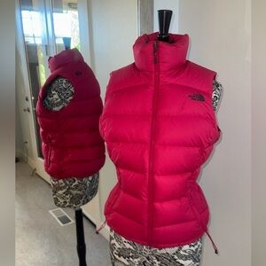 The North Face down Jacket Pink/Raspberry red heart ♥️ color  Size Medium